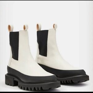 All Saints Black and White Ankle Boots